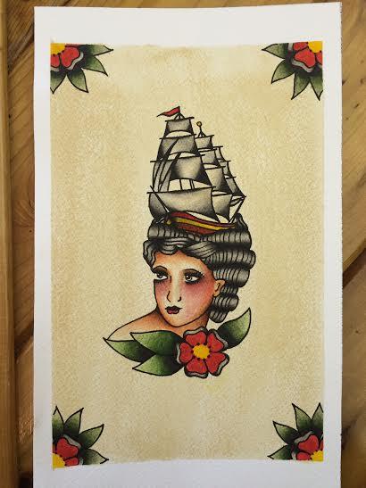 Tattoos - sailing girl - 99436